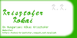 krisztofer kokai business card